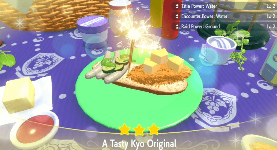 Title Power Water Basil Sandwich Lv. 2 - Pokemon Scarlet and Violet (SV)