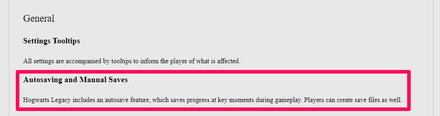 Hogwarts Legacy - Autosaving