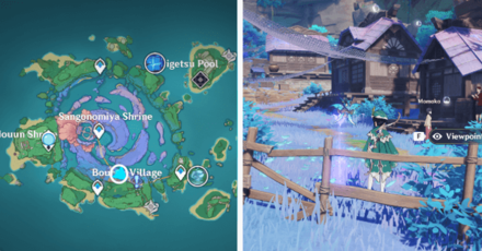 Genshin - Viewpoint in Bourou Village in Watatsumi Island