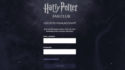 Hogwarts Legacy - Harry Potter Fan Club Login
