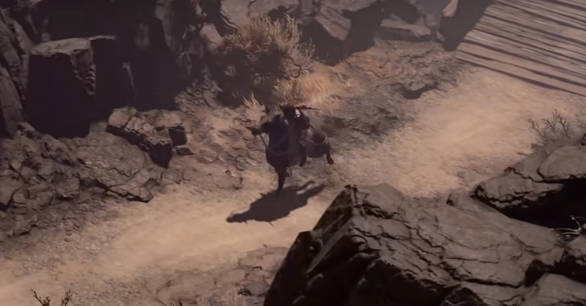 Diablo 4 - character riding a mount