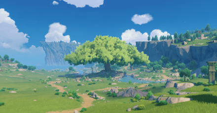 Genshin - Mondstadt Viewpoint - Windswept Wilderness