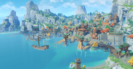 Genshin - Liyue Viewpoint - Where Merchants Flock and All Ships Dock
