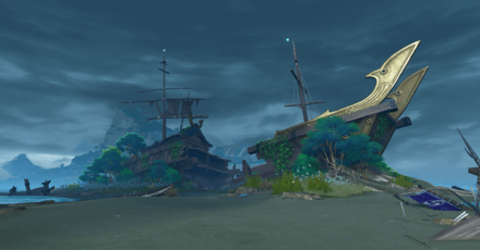 Genshin - Inazuma Viewpoint - Tidal Flat Amidst the Flames of War