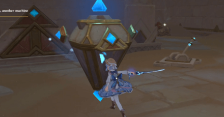 Genshin - The Temple Where Sand Flows Like Tears - Activate the device, and in turn, another machine somewhere 1-1