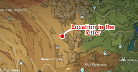 Genshin - Location in the letter