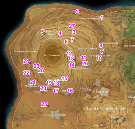 Genshin - Hadramaveth Weathered Obelisk Full Location Map