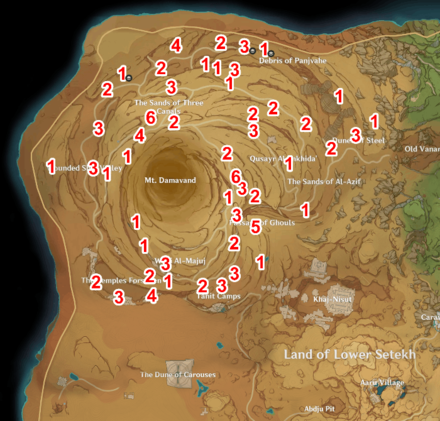 Genshin Impact - Hadramaveth - Eremite Location Map