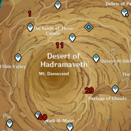 Genshin - Sacred Seal Right to Rule Desert of Hadramaveth Locations