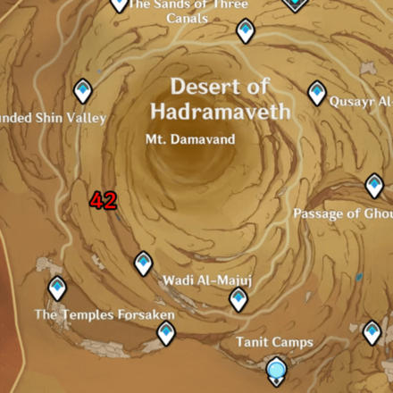Genshin - Sacred Seal Bird Head Desert of Hadramaveth Locations