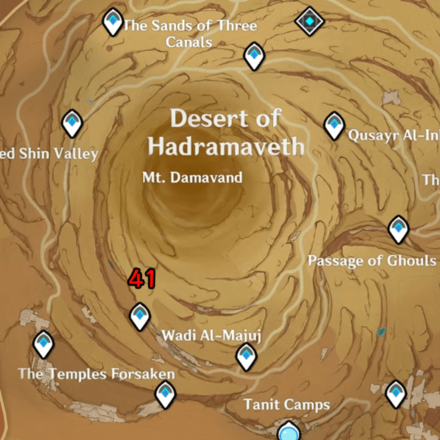 Genshin - Sacred Seal Danger Desert of Hadramaveth Locations