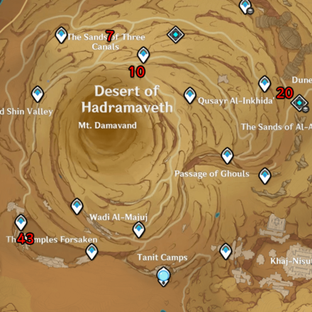 Genshin - Sacred Seal Ceremony Desert of Hadramaveth Locations