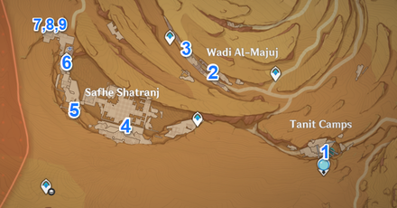 Genshin - Cascade Pools and Spouts all locations