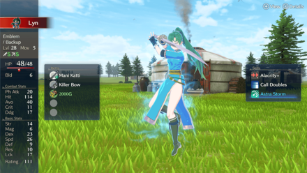 Fire Emblem Engage - Paralogue The Lady of the Plains Lyn Stats Equipment