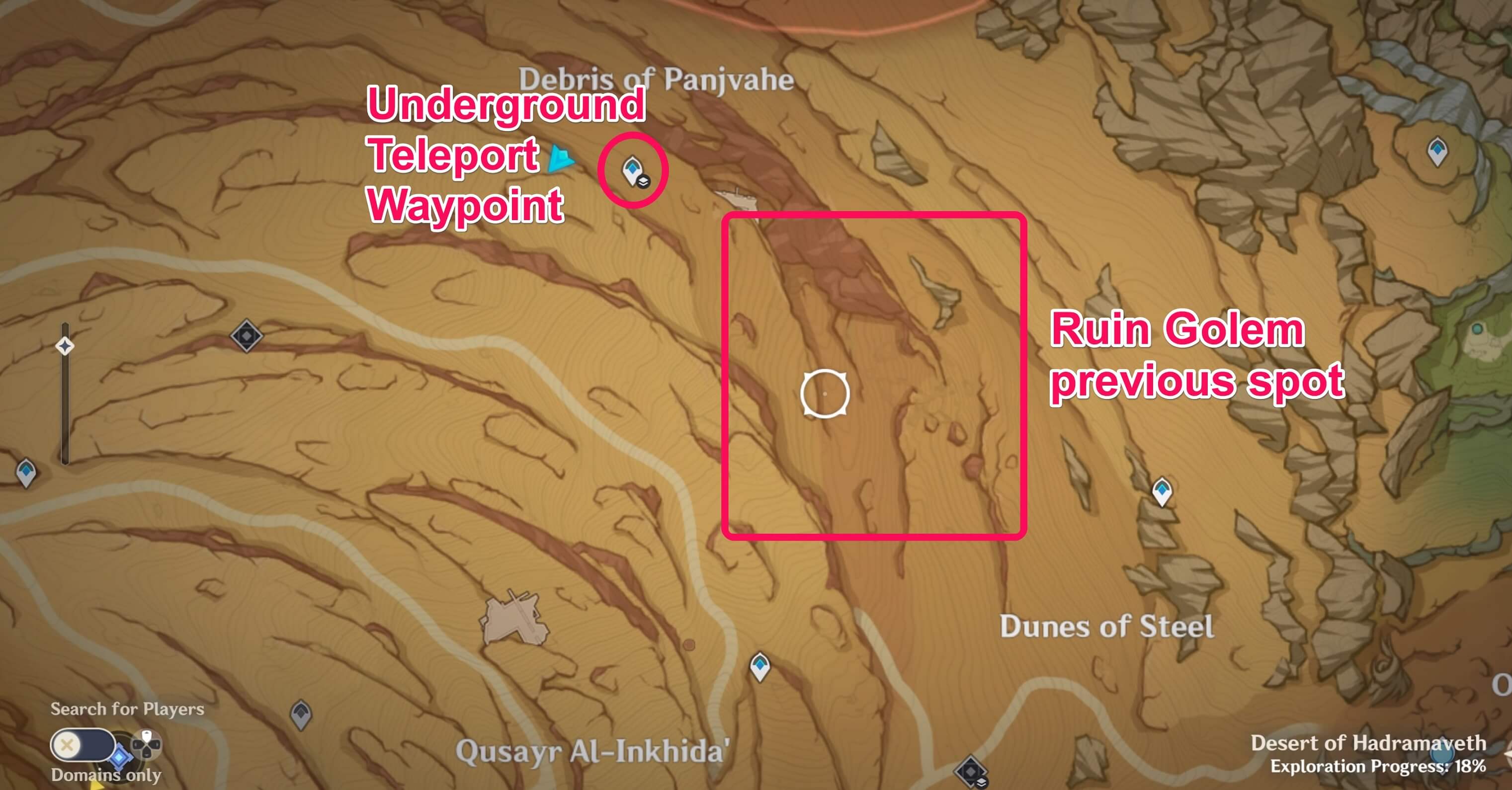 Genshin - Debris of Panjvahe Teleport Waypoint location