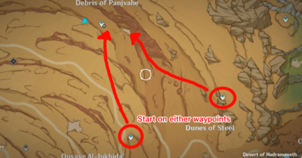 Genshin - reaching the Debris of Panjvahe teleport waypoint