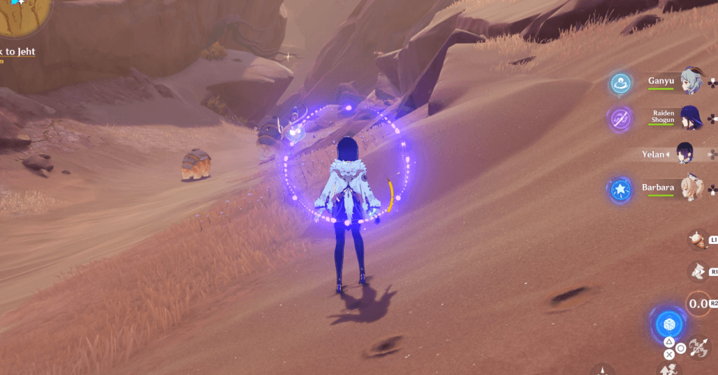 Genshin - starting from the Dunes of Steel waypoint