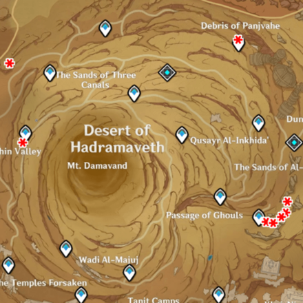 Genshin - Flying Serpent Locations Map