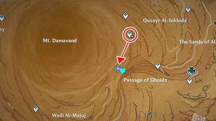 Genshin - Passage of the Ghouls Puzzle Location