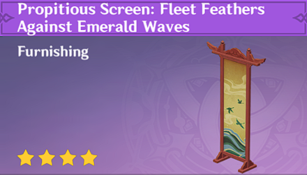 Genshin Impact - How to Get Propitious Screen: Fleet Feathers Against Emerald Waves Furnishing