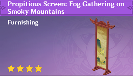 Genshin Impact - How to Get Propitious Screen: Fog Gathering on Smoky Mountains Furnishing