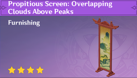Genshin Impact - How to Get Propitious Screen: Overlapping Clouds Above Peak Furnishing