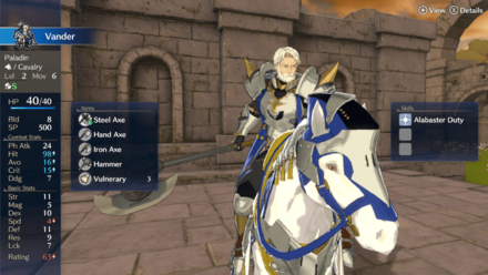 Fire Emblem Engage - Vander Stats