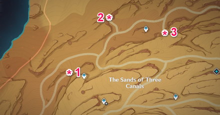Genshin - Hadramaveth Cave Entrance - The Sands of Three Canals Map