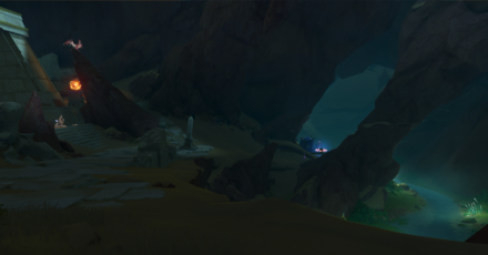 Genshin - Hadramaveth Cave Entrance - Debris of Panjvahe