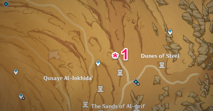 Genshin - Hadramaveth Cave Entrance - Dunes of Steel Map