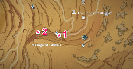 Genshin - Hadramaveth Cave Entrance - Passage of Ghouls Map
