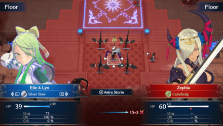 Attacking Zephia with Astra Storm