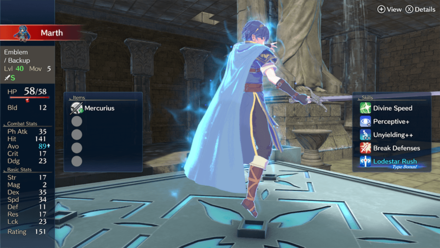 Fire Emblem Engage - Paralogue The Hero-King Marth Stats Equipment