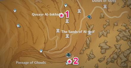 Genshin - Hadramaveth Cave Entrance - The Sands of Al-Azif Map