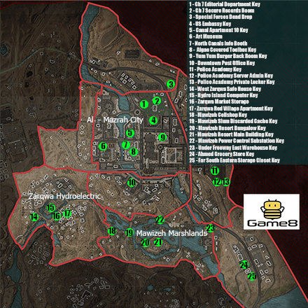 Warzone 2.0 - North East Sector Keys Locations