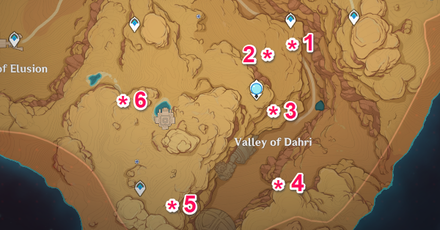Genshin - Sumeru Cave Entrance - Valley of Dahri Map