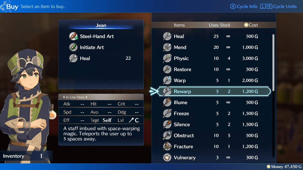 Fire Emblem Engage Staff Durability