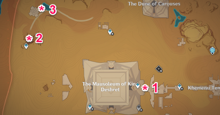 Genshin - Sumeru Cave Entrance - The Mausoleum of King Deshret Map