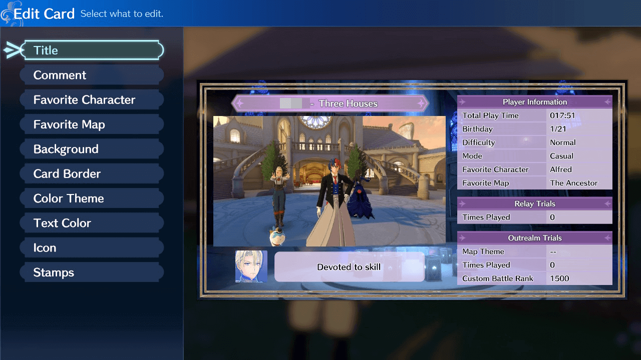 Fire Emblem Engage Profile Card