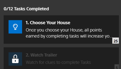 Hogwarts - House Cup Sweepstakes - House Cup Entries