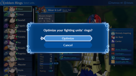 Fire Emblem Engage - Optimize All Emblem Rings