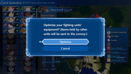 Fire Emblem Engage - Optimize All Unit Selection