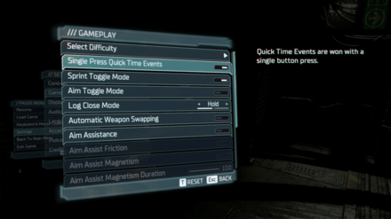 Dead Space Remake - Enable Single Press Quick Time Events