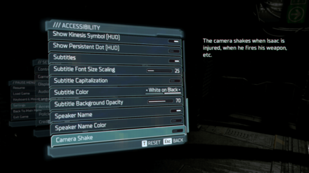 Dead Space Remake - Disable Camera Shake