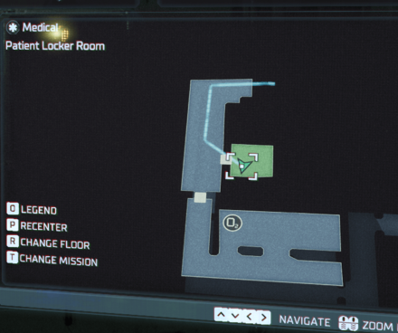 Dead Space Remake - Patient Locker Room Map Location