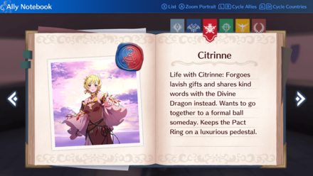 Fire Emblem Engage - Citrinne Paired Ending Reference
