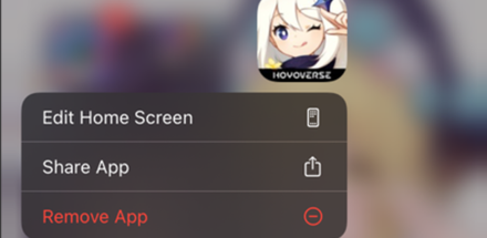 Genshin - Uninstall Genshin on iOS by Removing the App