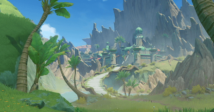 Genshin - Sumeru Rainforest Viewpoint - The Frontier Beneath the High Wall