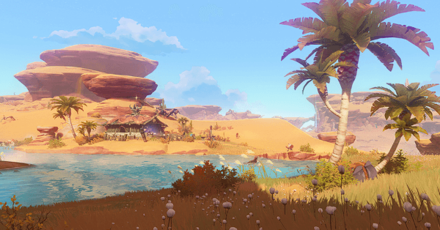 Genshin - Sumeru Desert Viewpoint - Thamud Oasis