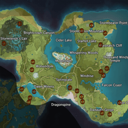 Genshin - Mondstadt Whopperflower Locations
